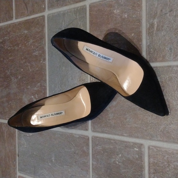 Manolo blahnik BB 105 black suede pump heel classic pump size 36.5 - Picture 10 of 12